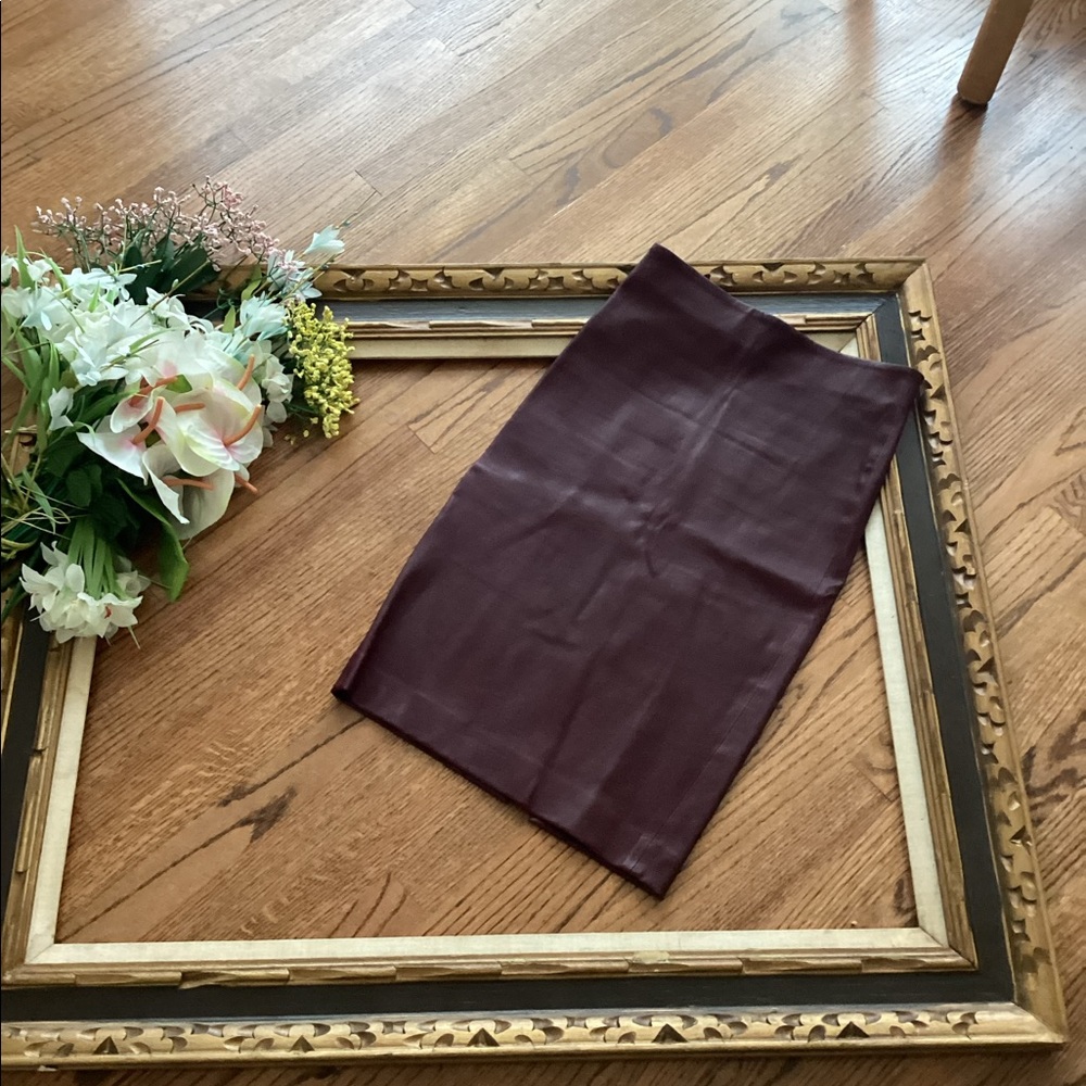 Leather midi skirt